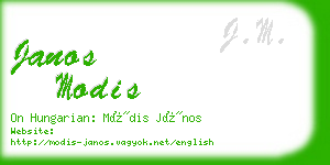 janos modis business card